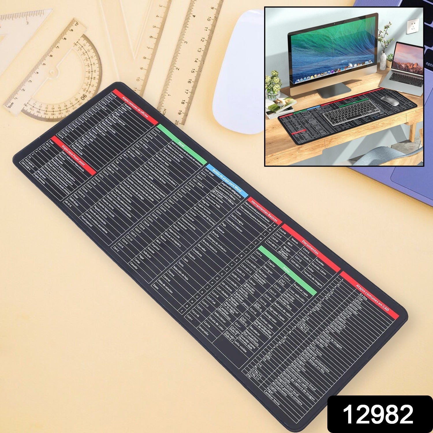 12982 Shortcut Keyboard Mat Mouse Pad Mat Mouse Pads for Desk Quick Key Super Large Anti-slip Keyboard Pad Desk Accessories Desktop Mouse Pad Office Oversized Big Mouse Pad Rubber (80×30 Cm) 12982 Shortcut Keyboard Mat Mouse Pad Mat Mouse Pads for Desk Quick Key Super Large Anti-slip Keyboard Pad Desk Accessories Desktop Mouse Pad Office Oversized Big Mouse Pad Rubber (80×30 Cm)